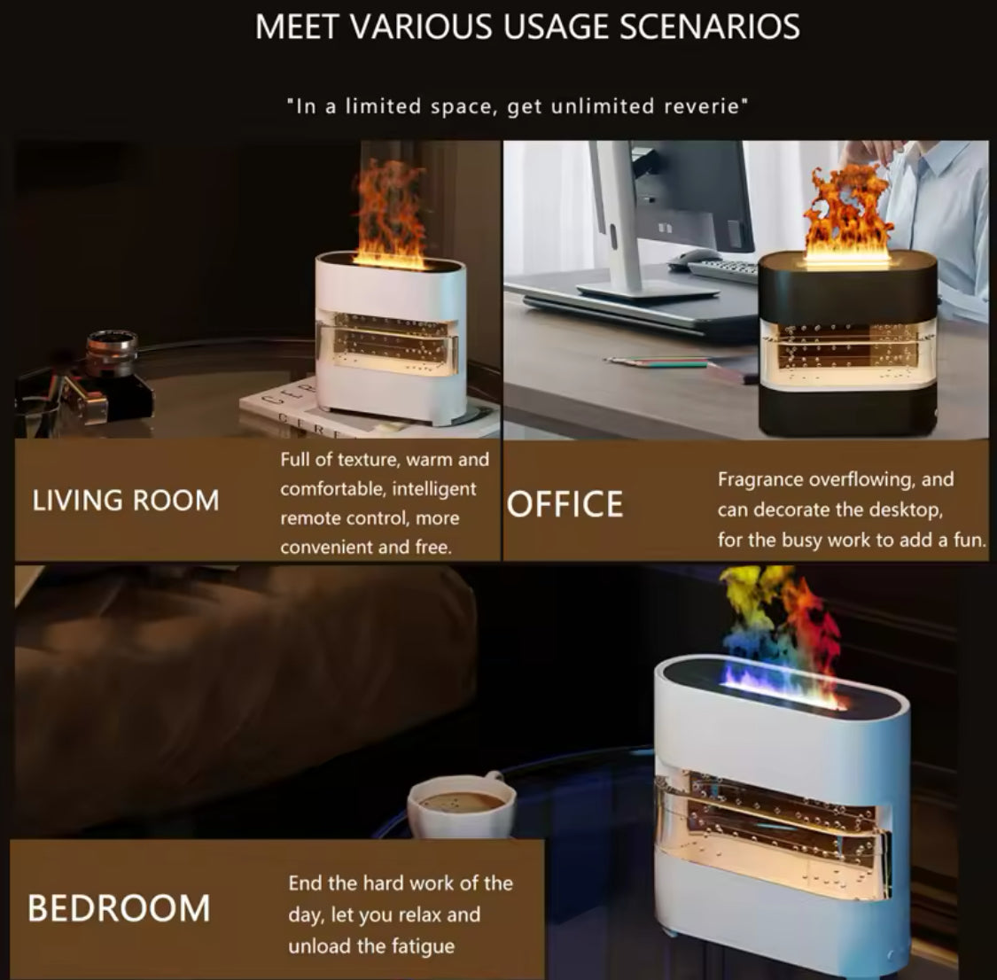 Rain Drops Simulation Flame Humidifier, Colourful Rain And Fire Aroma Diffuser, Dynamic Flame Air Humidifier Rain Drops Simulation Flame Humidifier, Colourful Rain And Fire Aroma Diffuser, Dynamic Flame Air Humidifier